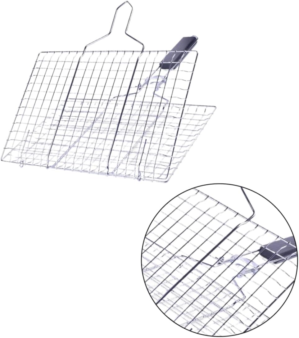 1pc Detachable Stainless Steel Barbecue Grill Mat for Outdoor Bbq for Even Grilling Easy to Clean Folding Design Replacement for Damaged Bbq Accessories