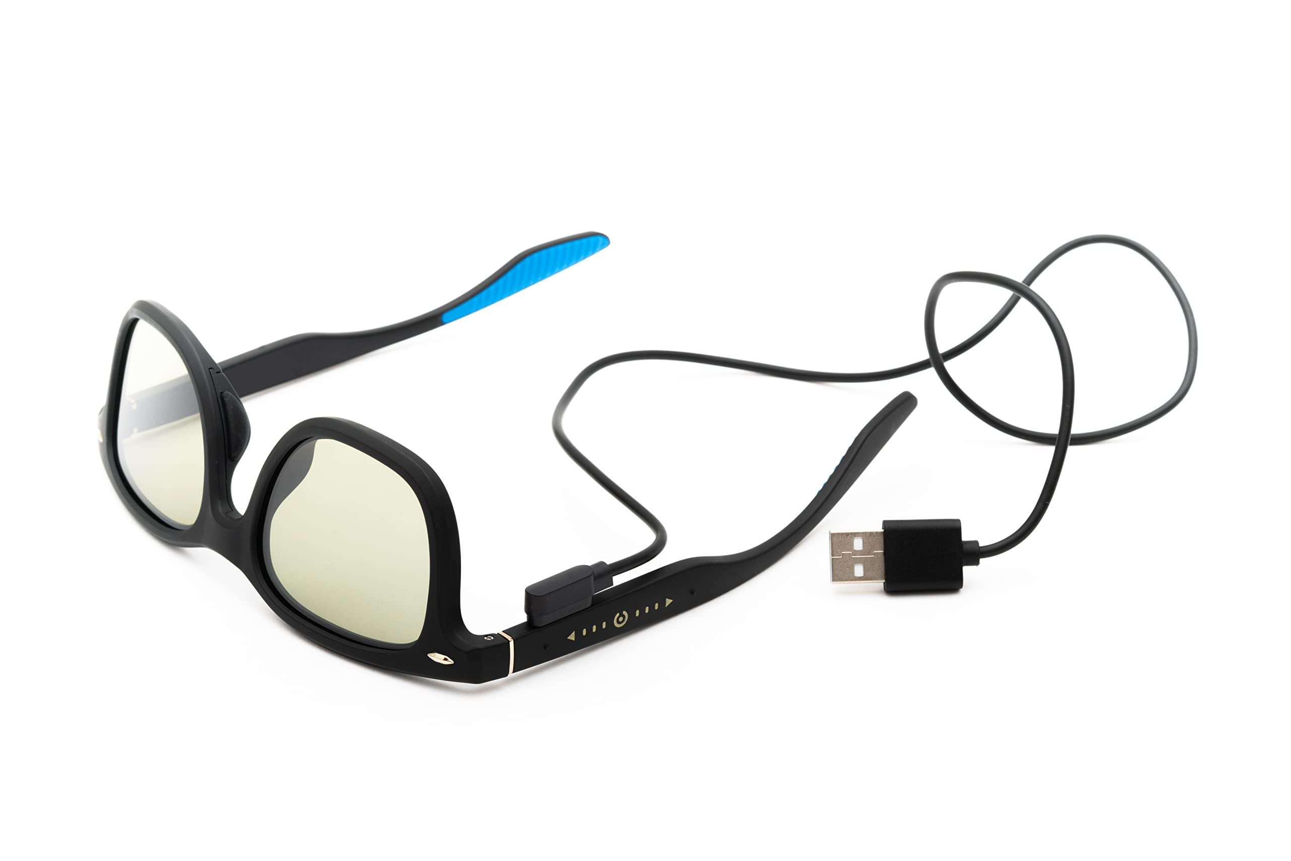 Wicue VR-3039 Occhiali da sole E-Touch, lenti elettroniche fotocromatiche istantanee e polarizzate, protezione UV, design classico, unisex, regolazione luminosità tramite comando touch, nero