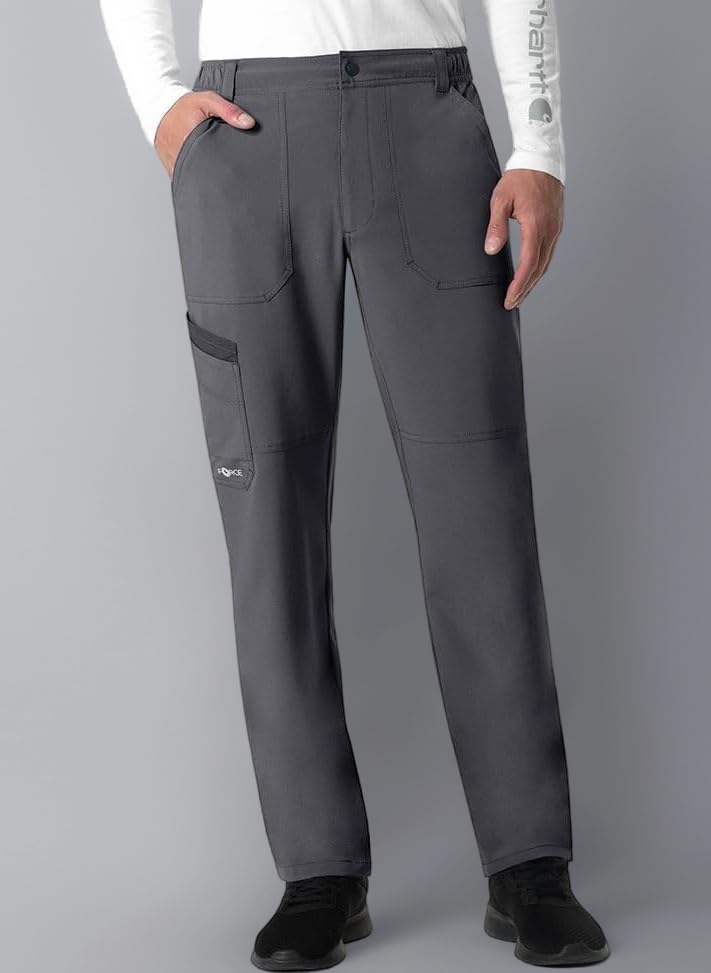 Men's Force Cross-Flex Modern Fit Straight Leg Cargo Pant Medical Scrubs Pants