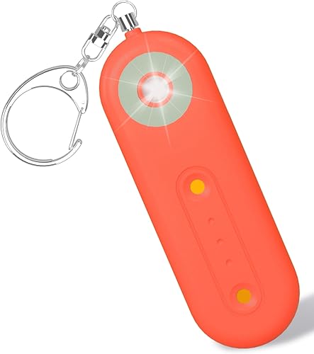 Vista 8 de ROTOPATA Llavero de alarma de seguridad personal para mujer, recargable de 130 dB de autodefensa de emergencia con luz estroboscópica LED para Negro