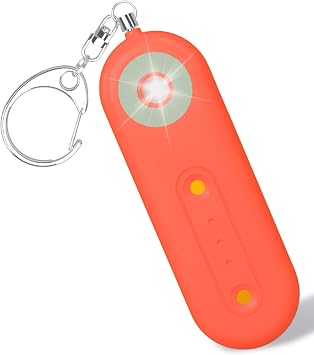130dB Rechargeable Personal Safety Alarm Strobe Light for Women | Orange Emergency Siren Self Defense Keychain, Safety Protection Keyring for Girls Elderly Traveling College
