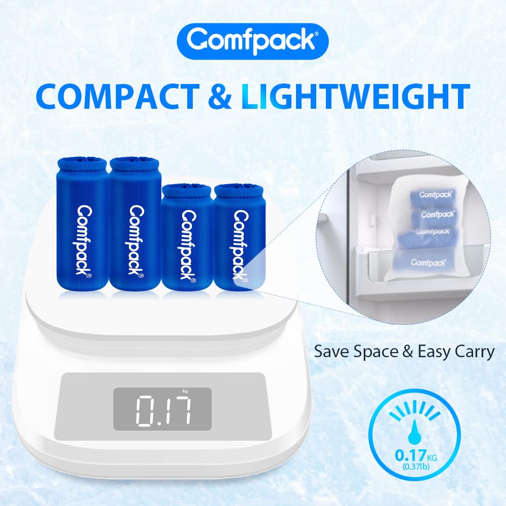Comfpack Mangas de hielo para dedos, 4 paquetes de hielo de gel frío para dedos de los pies, mangas de compresión frías y calientes para artritis, hinchazón, dedos en gatillo, lesiones de dedos y
