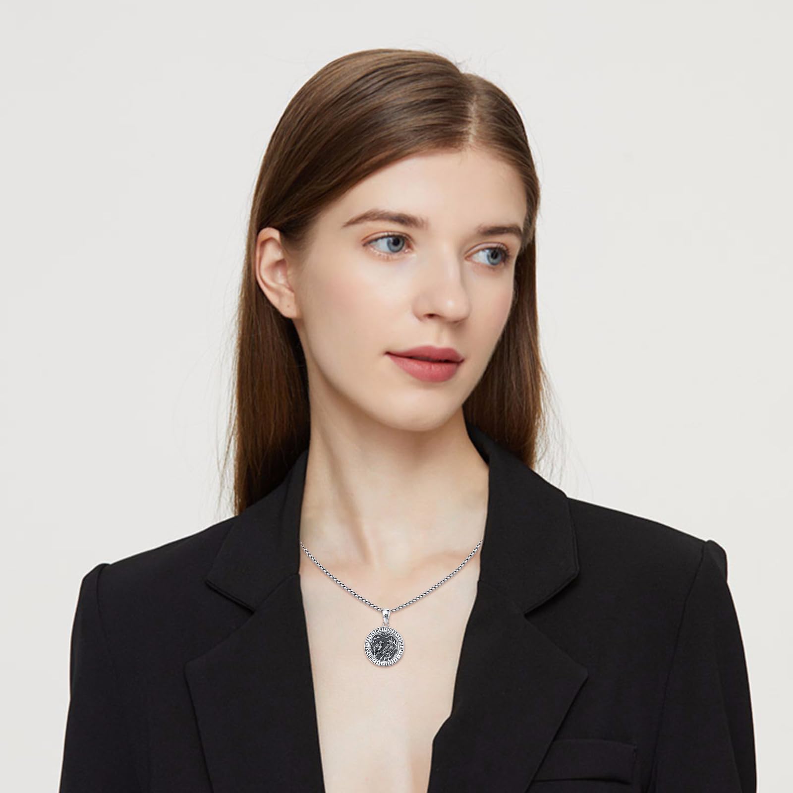 Raben Halskette 925 Sterling Silber Wikinger für Damen und Herren | Nordischer Schmuck mit Rabenmotiv, Geschenk zu Geburtstag, Weihnachten, Vatertag und für Wikingerfans