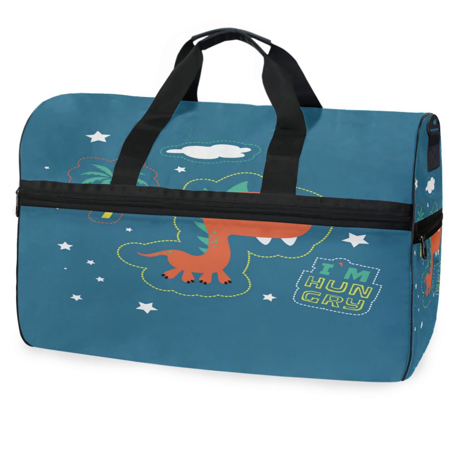 Niedliche Sterne Der Dinosaurierkarikatur Sporttasche Badetasche mit Schuhfach Reisetaschen Handtasche für Reisen Frauen Mädchen Männer