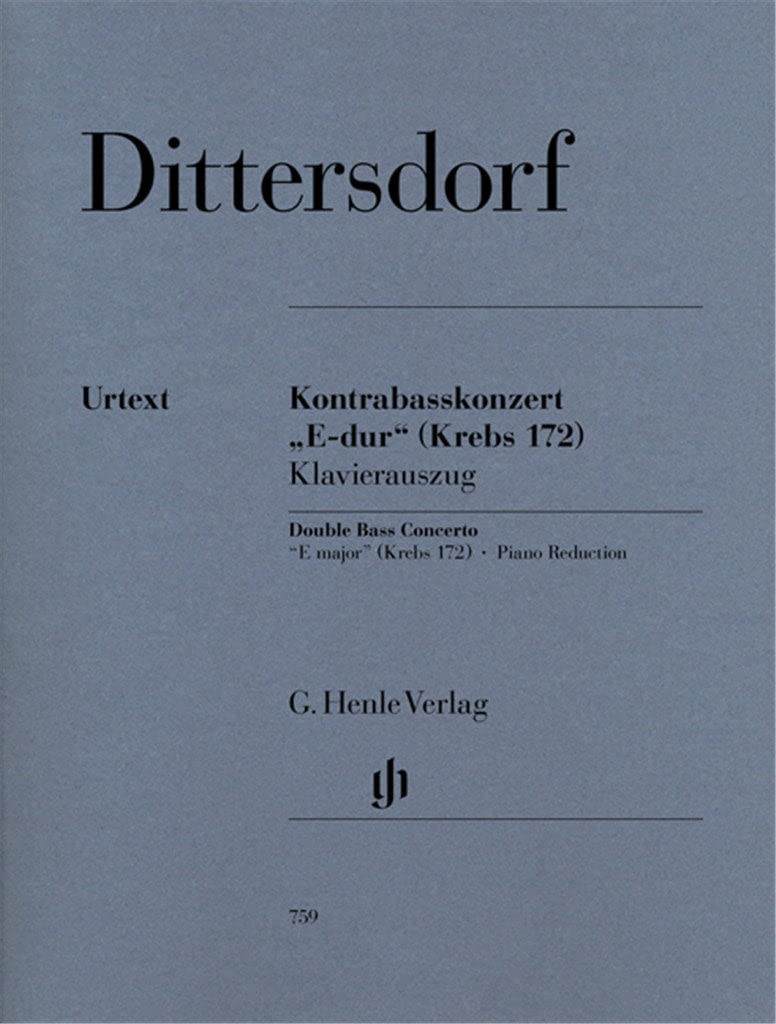 Double Bass Concerto E-Major Krebs 172 - Double Bass and Piano (Multilingual Edition)