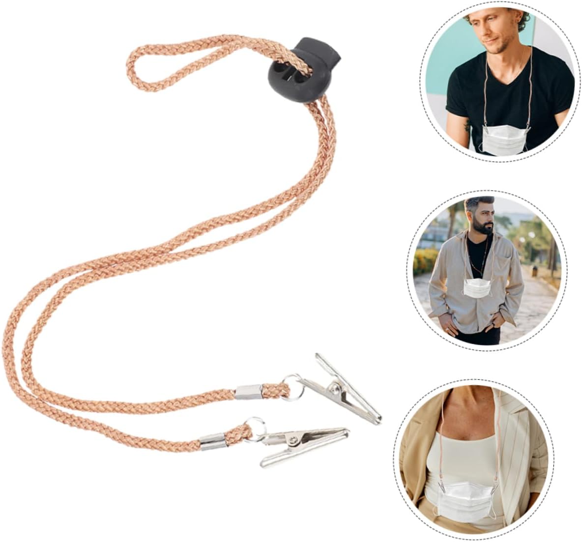 Kisangel 4pcs Napkin Clip Hat Chin Cord Removable Straps Cap Strap Adjustable for Travel Light Portable and Stylish