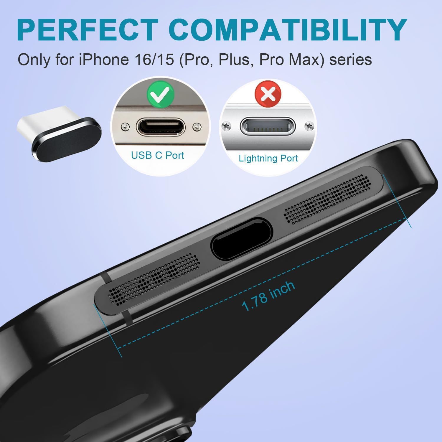 Lot De 4 Cache-prises USB C, Protection Anti-poussière Pour