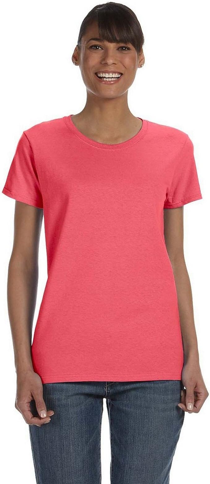 gildan coral silk t shirt