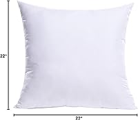Vista 8 de MIULEE - Funda de almohada rellena de alta calidad, inserto cuadrado para almohada decorativa, para cama, sofá, sillón, 22 x 22 pulgadas
