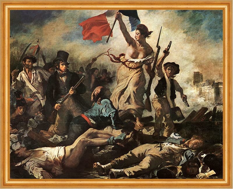 Biller Antik La liberté guide le peuple à Eugene Delacroix LW H A2 0464