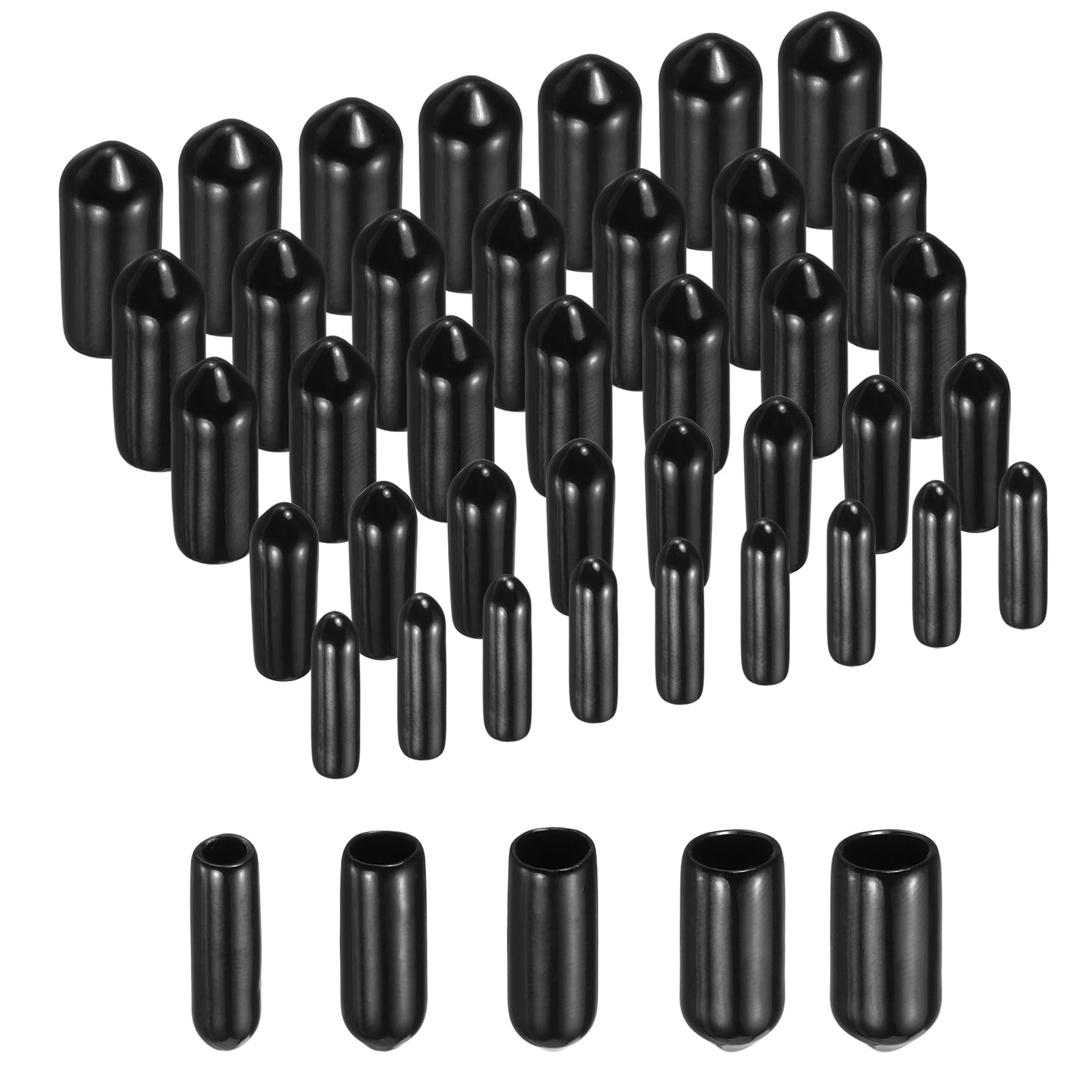 Capuchon vis caoutchouc noir 3mm 5mm 6mm uxcell cache filetage rond flexible