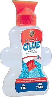 MasterPieces Accessories - Jigsaw Puzzle Piece Shaped Glue Bottle with Swivel Spreader Cap, 10-Ounce, Assorted