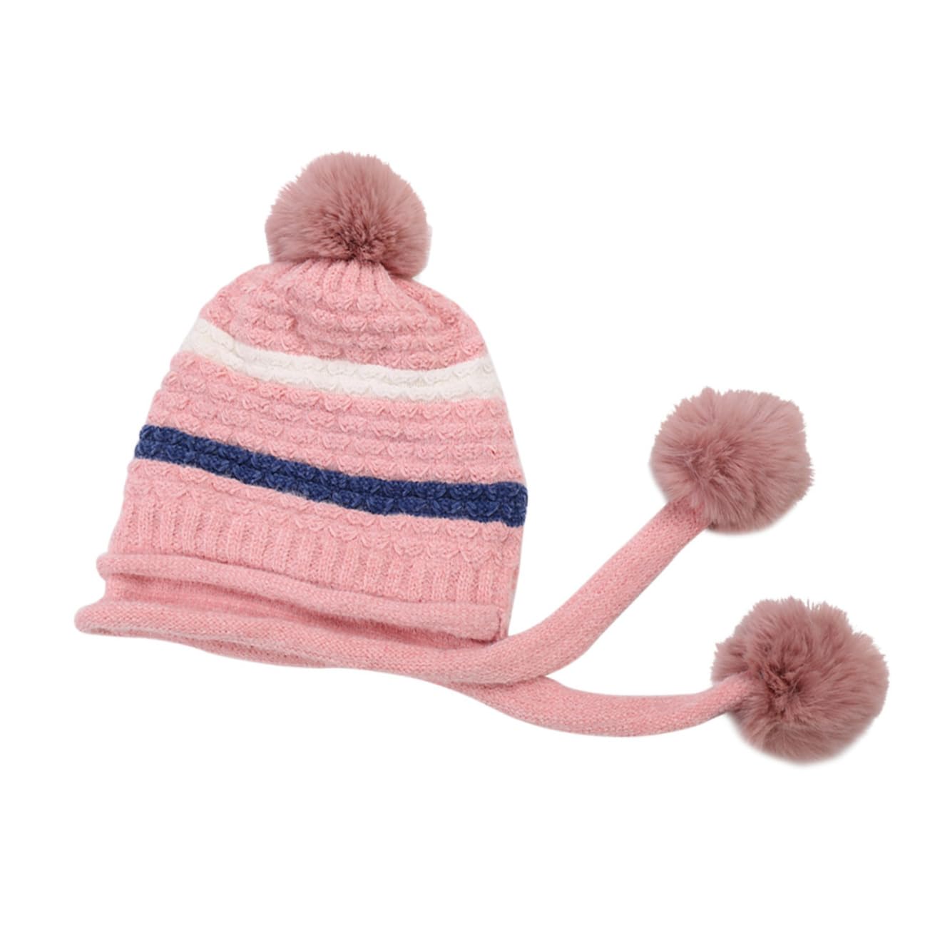 2piezas Gorro De Lana Para Mujer Gorro Para Esquiar y Actividades Color Rosa Para Invierno