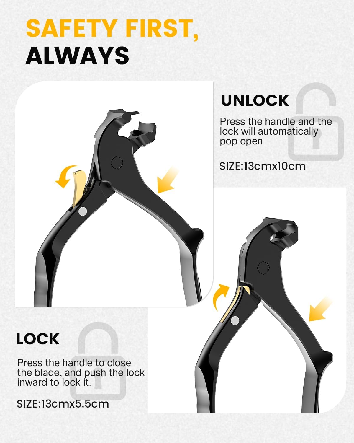 BEZOX Long Handle Toenail Clippers for Seniors – Wide Open Jaw Toe Nail Clippers for Thick Nails for Seniors, Ergonomic Nails Clipper for Thick Nails, Easy Reach Design for Limited Mobility - Black