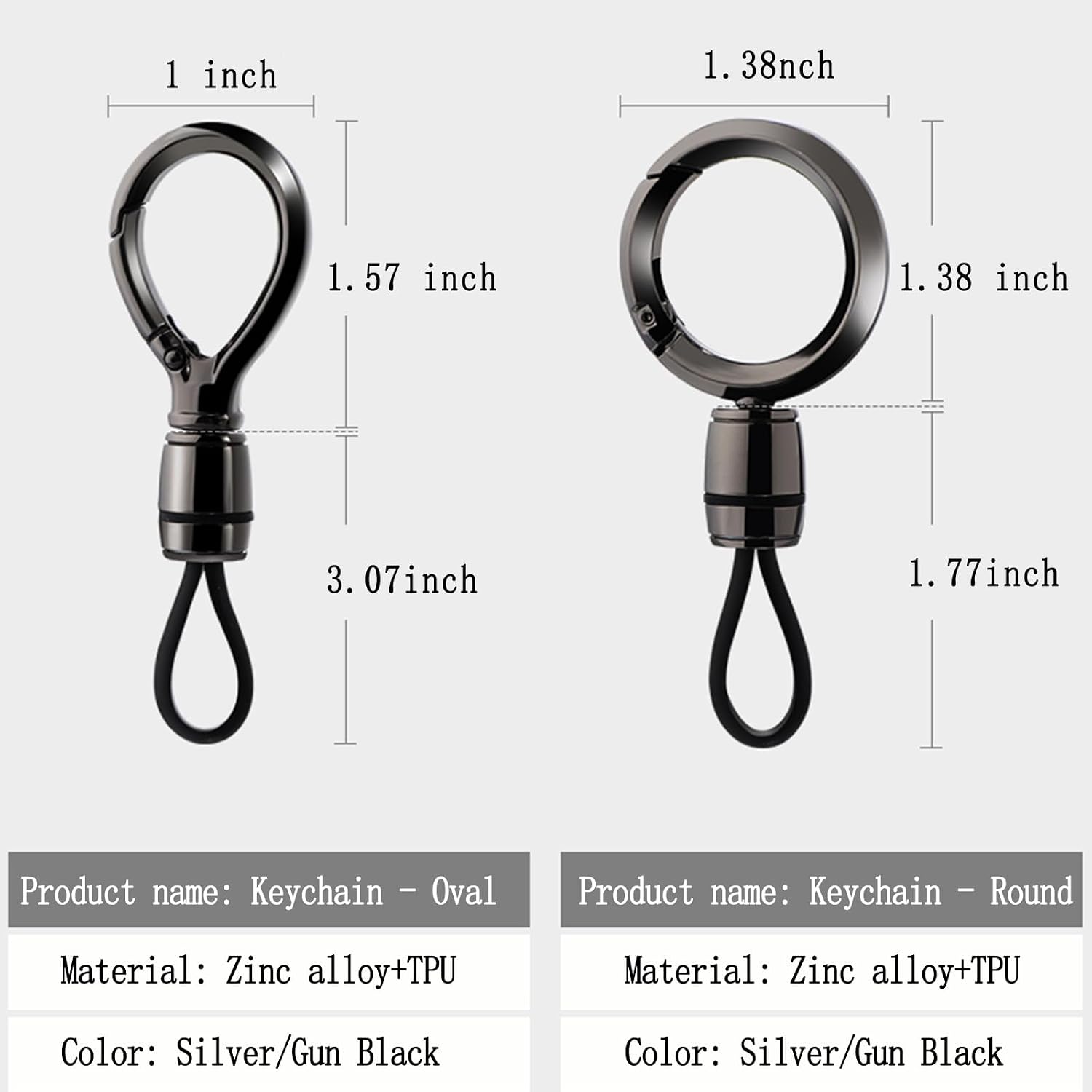 Universal Keychain for Men and Women,Simplicity Key Ring Clip, Double layer buckle Car Key chain