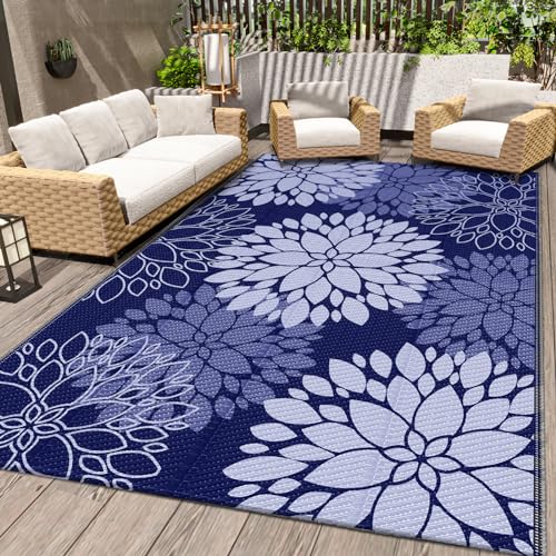 Tapete Exterior Impermeable de Plástico 4'x6' Azul miniatura 1