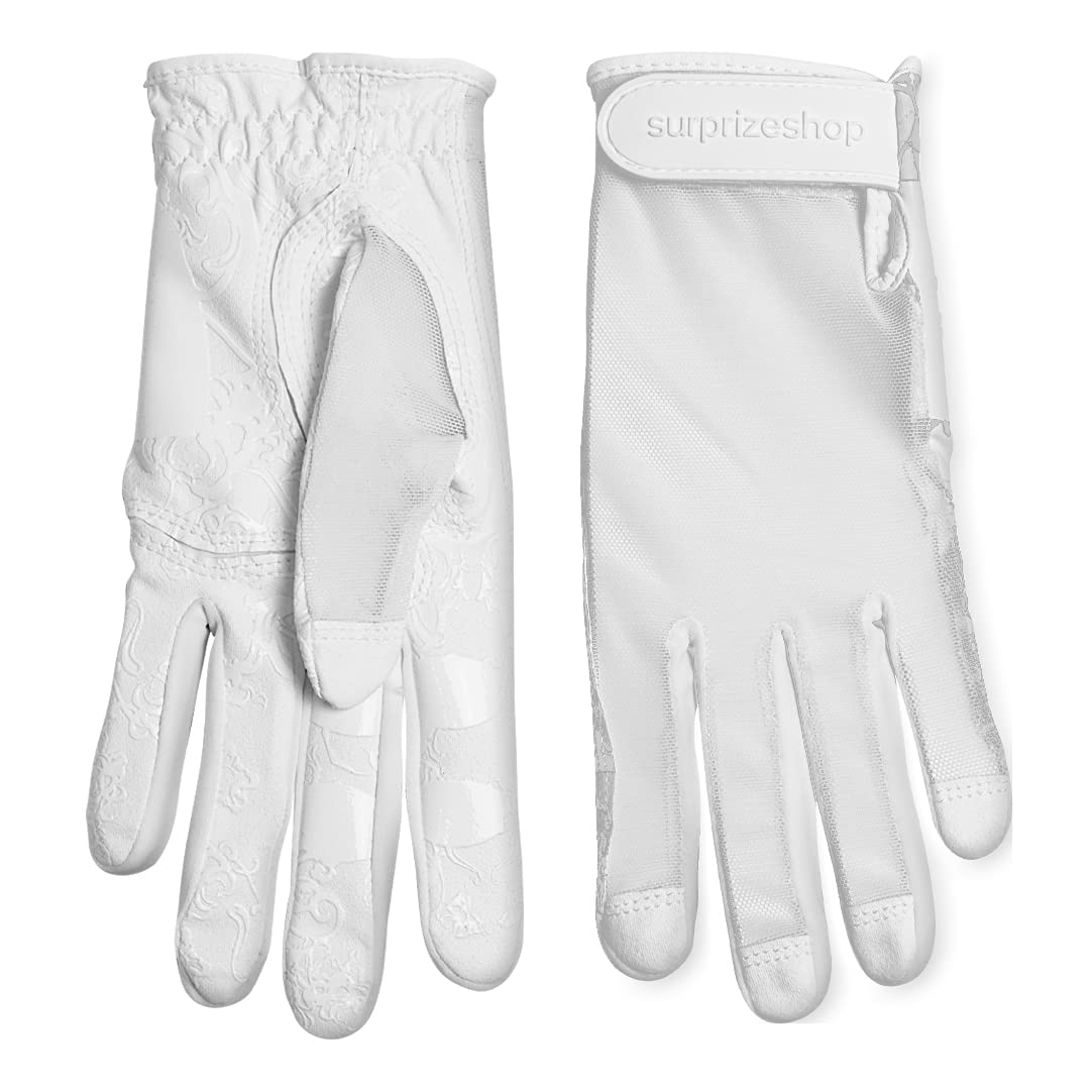 Surprizeshop Tan Through Women's Golf Glove (Left Hand), White