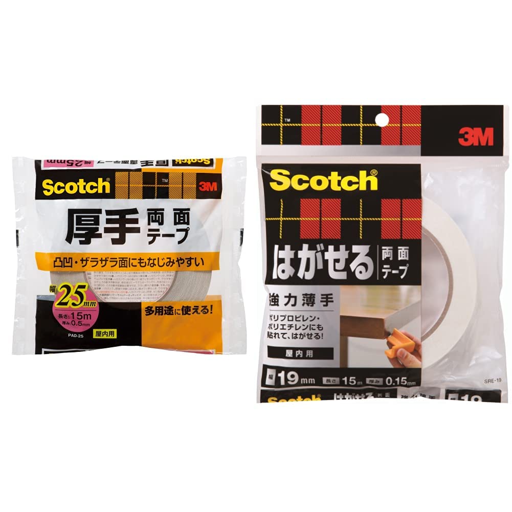 Amazon.co.jp: 3M スコッチ 厚手両面テープ 25mm×15m PAD-25