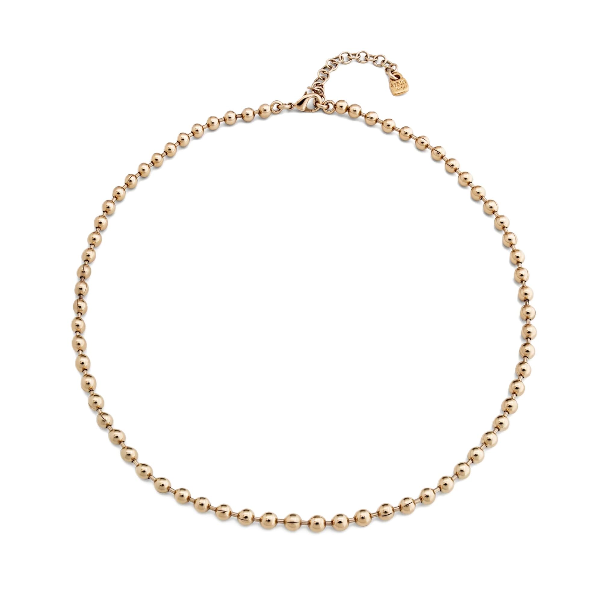 Unode50 Unisex Gold Beaded Chain Necklace