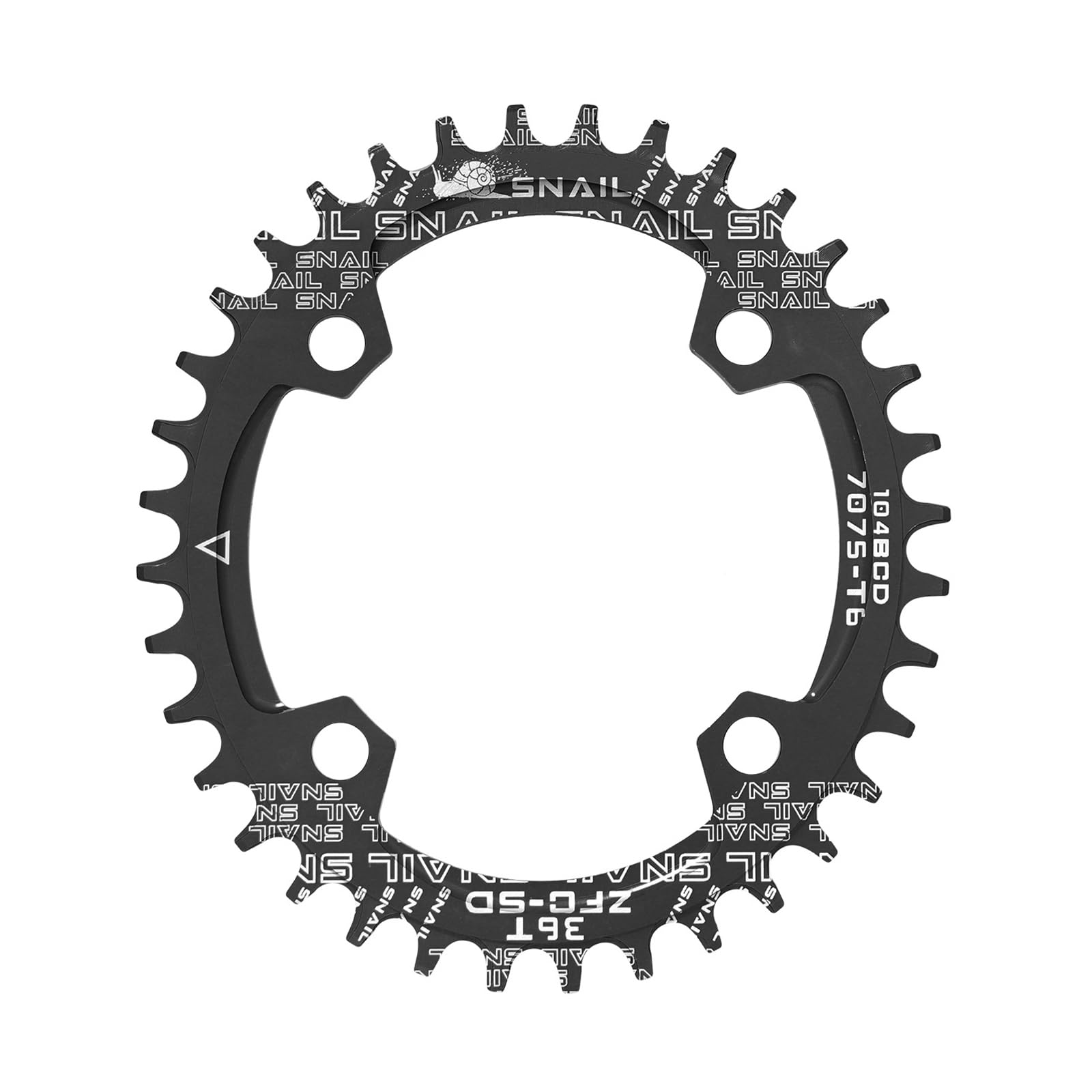 ENGWE MTB Bike Chainring 104BCD Narrow Wide Chainring, 32T 34T 36T 38T Round Oval Chainrings, Aluminum Single Chainrings Chainwheel, Fits 8 9 10 11 Speed Chains (Oval, 36T)
