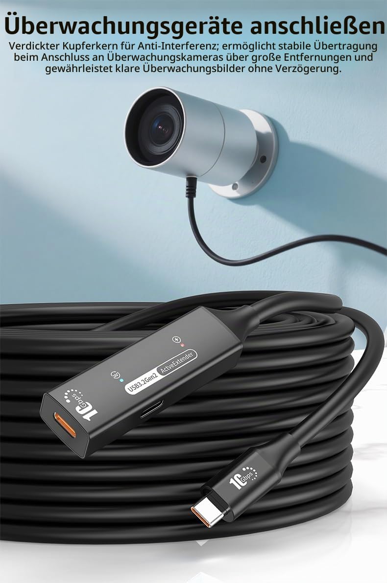 PremiumCord Aktives USB-C Verlängerungskabel mit Repeater 7m – Bild 8