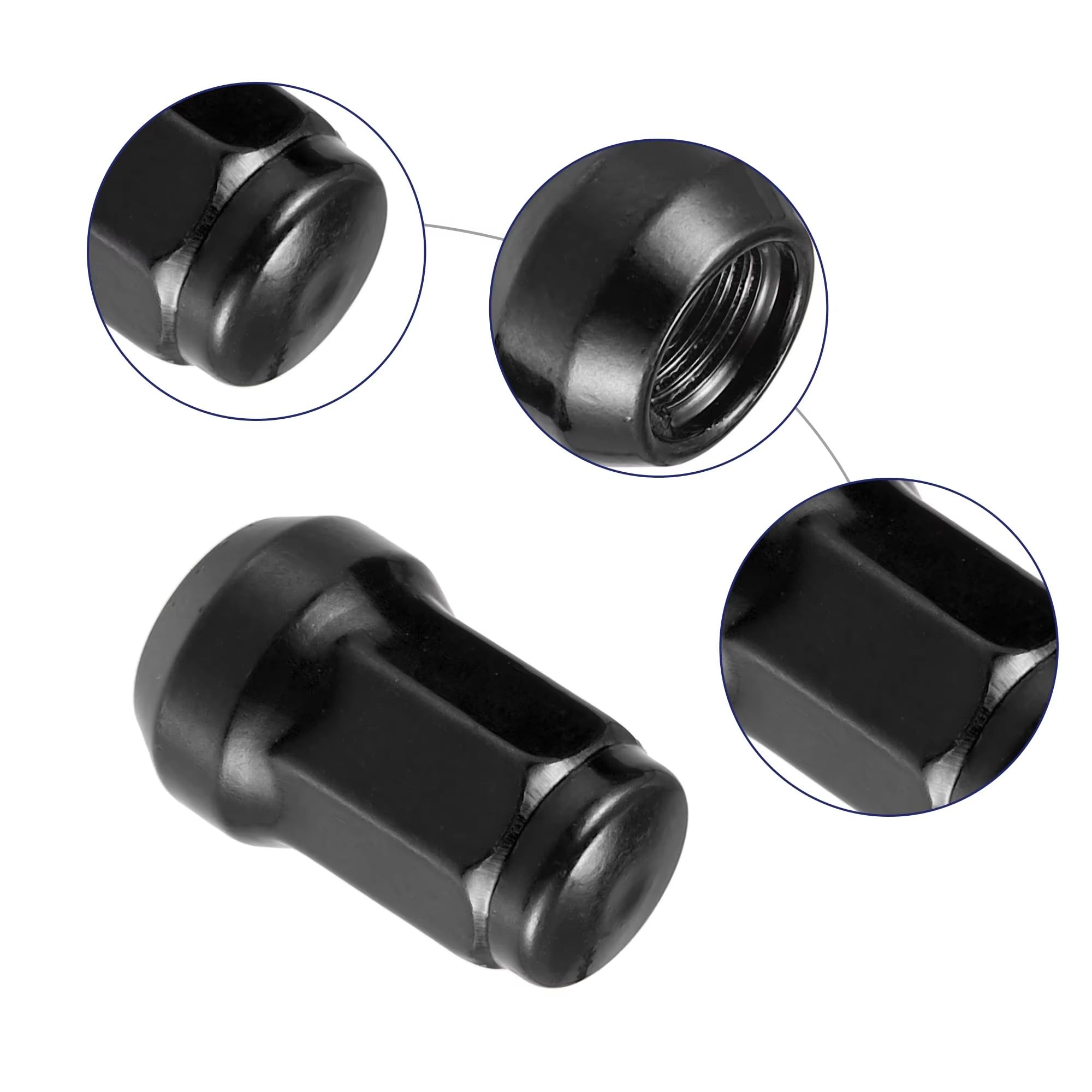 Felgenschrauben Für Mitsubishi Lenkrad Rad Mutter Cone Seat | 32mm Schraube Mit Nuss Schluessel M12x1.25 Heptagon Rad Muttern