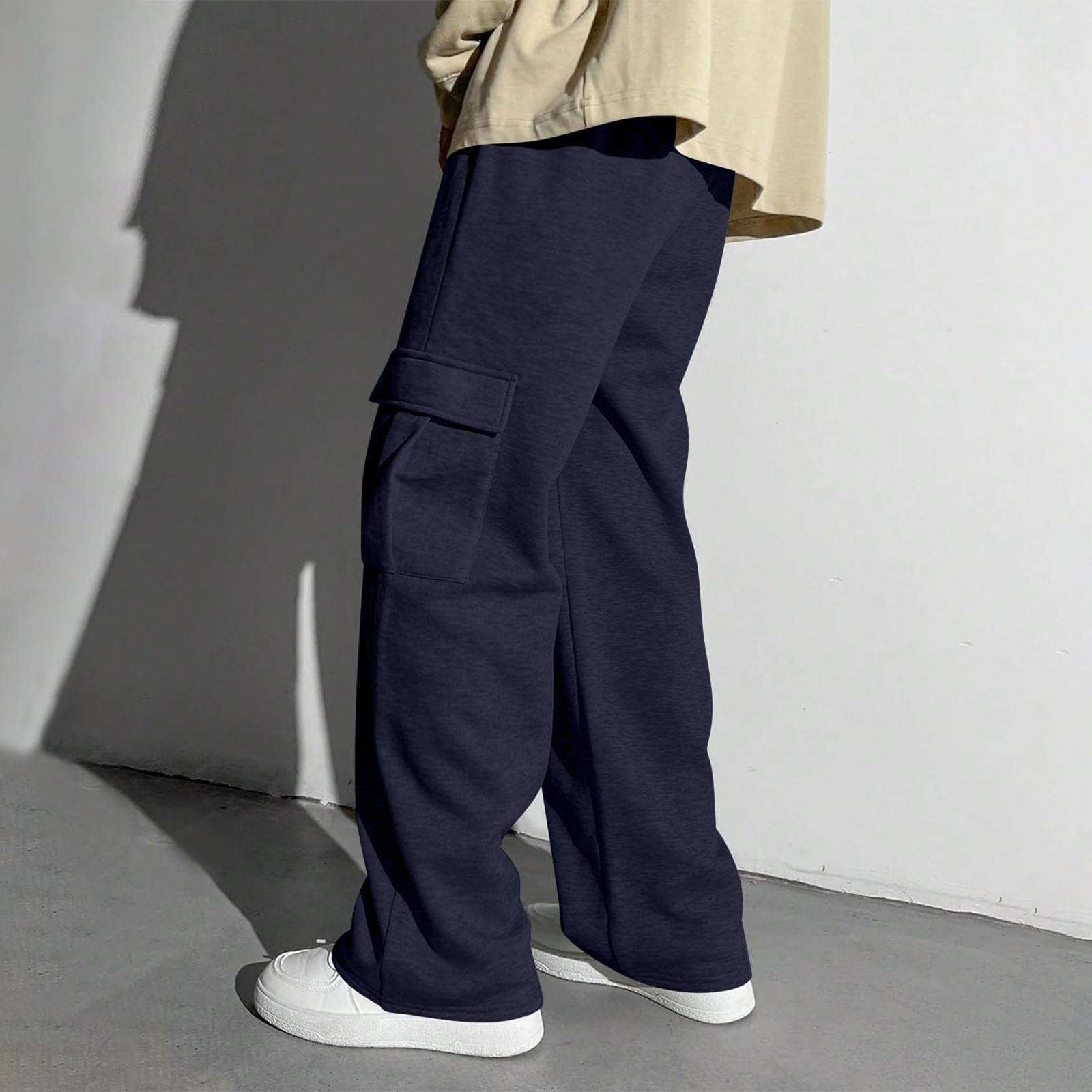 Genérico Pantalones de Chandal Niño Pantalones Deportivos Térmicos Cargo para Niño con Cintura Elástica y Diseño Holgado de Moda Infantil