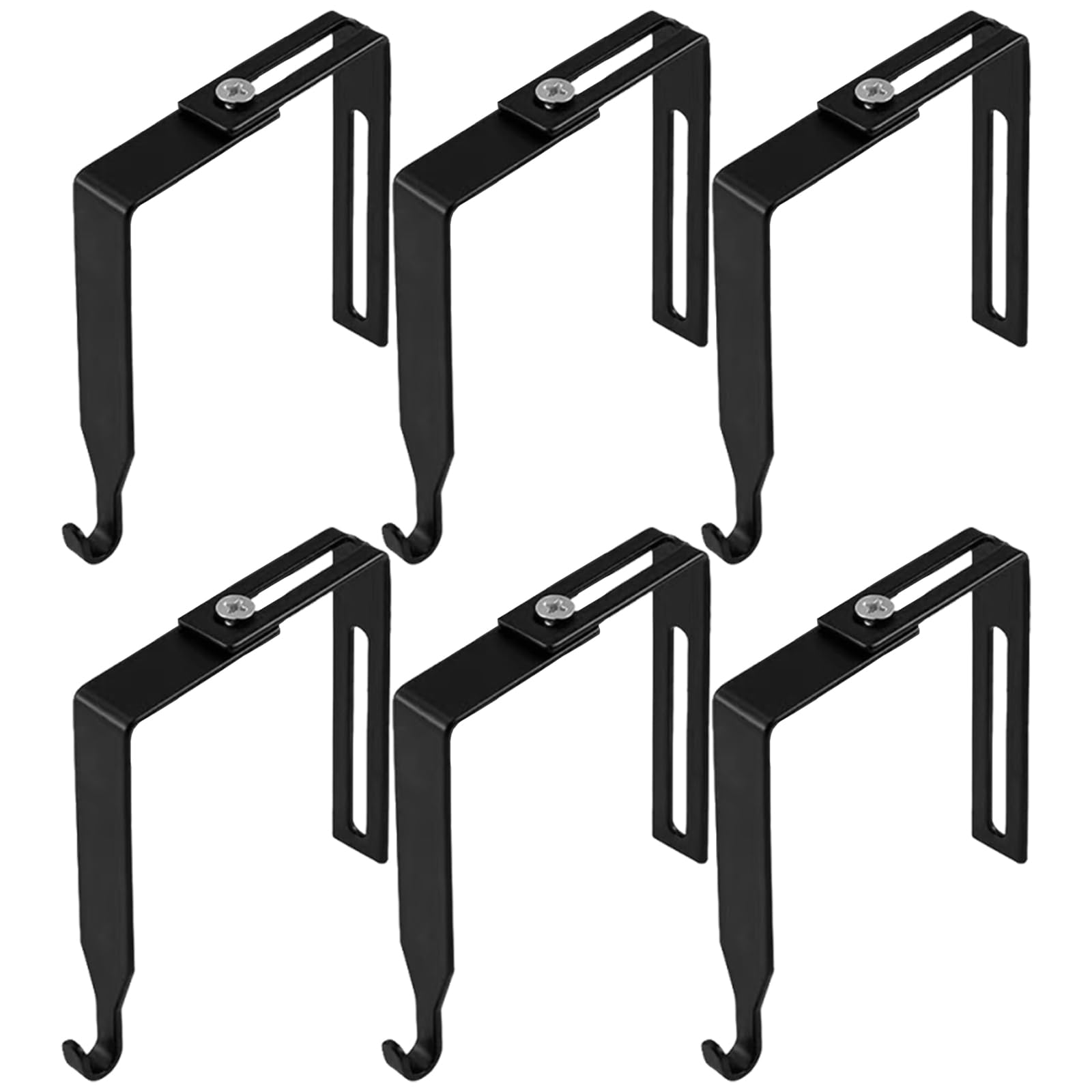 KieTeiiK 6 Pack Adjustable Iron Hook for Outdoor Use Weatherproof Clamp On Without Screws Need for Fence Weatherproof Iron