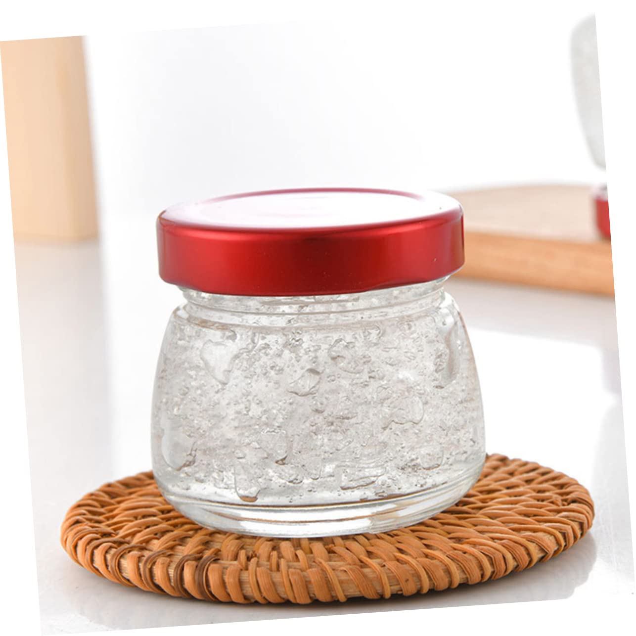 Cabilock 5 Tarros de Vidrio Transparente de 150ml Tapa, Frascos Herméticos para Miel, Frijoles y Cocina, Evitan Derrames
