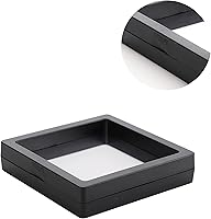 Vista 3 de Dicunoy 30 vitrinas flotantes 3D, marco de exhibición de monedas negras de 3.5 pulgadas para monedas antiguas de desafío, medallón AA, joyas