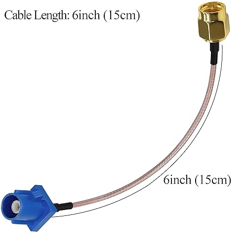 Miniatura 2 de TUOLNK SMA a Fakra C RG316 SMA macho a Fakra C macho cable coaxial de 6 pulgadas (5.9 in) extensión de montaje para vehículos WiFi Radios sistema de