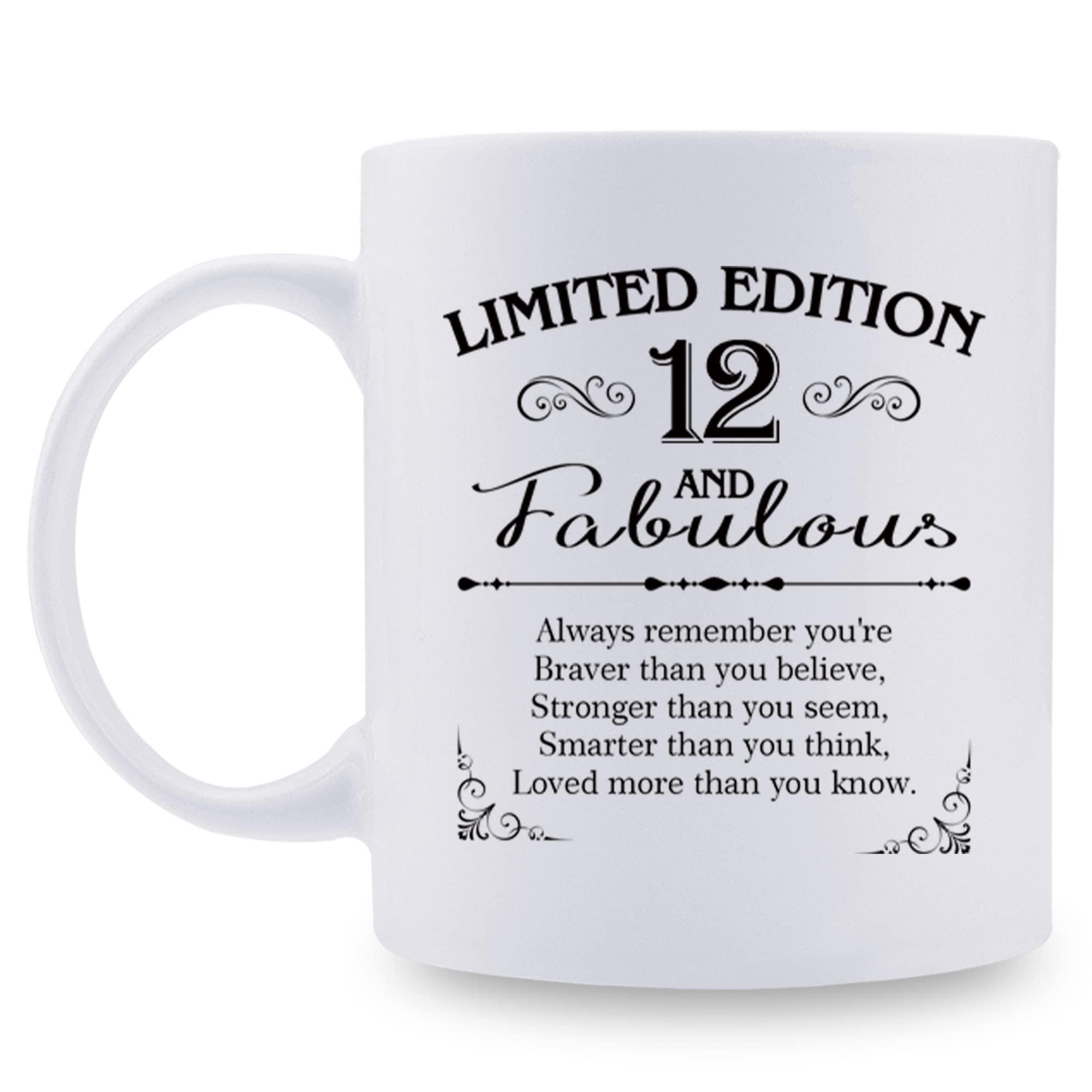 aiyaya12th Birthday Gifts for Boys Girls - 11 oz Coffee Mug - 12 Year Old Present Ideas for Son Daughter Grandson Granddaughter Brother Sister Friend (12th Birthday Gift)