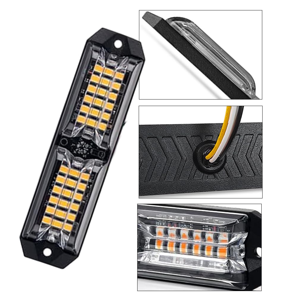 Riloer Luces estroboscópicas para coche, 12 luces LED de advertencia de peligro, luces intermitentes de emergencia, luz estroboscópica intermitente, luz de emergencia para coche, luz estroboscópica de