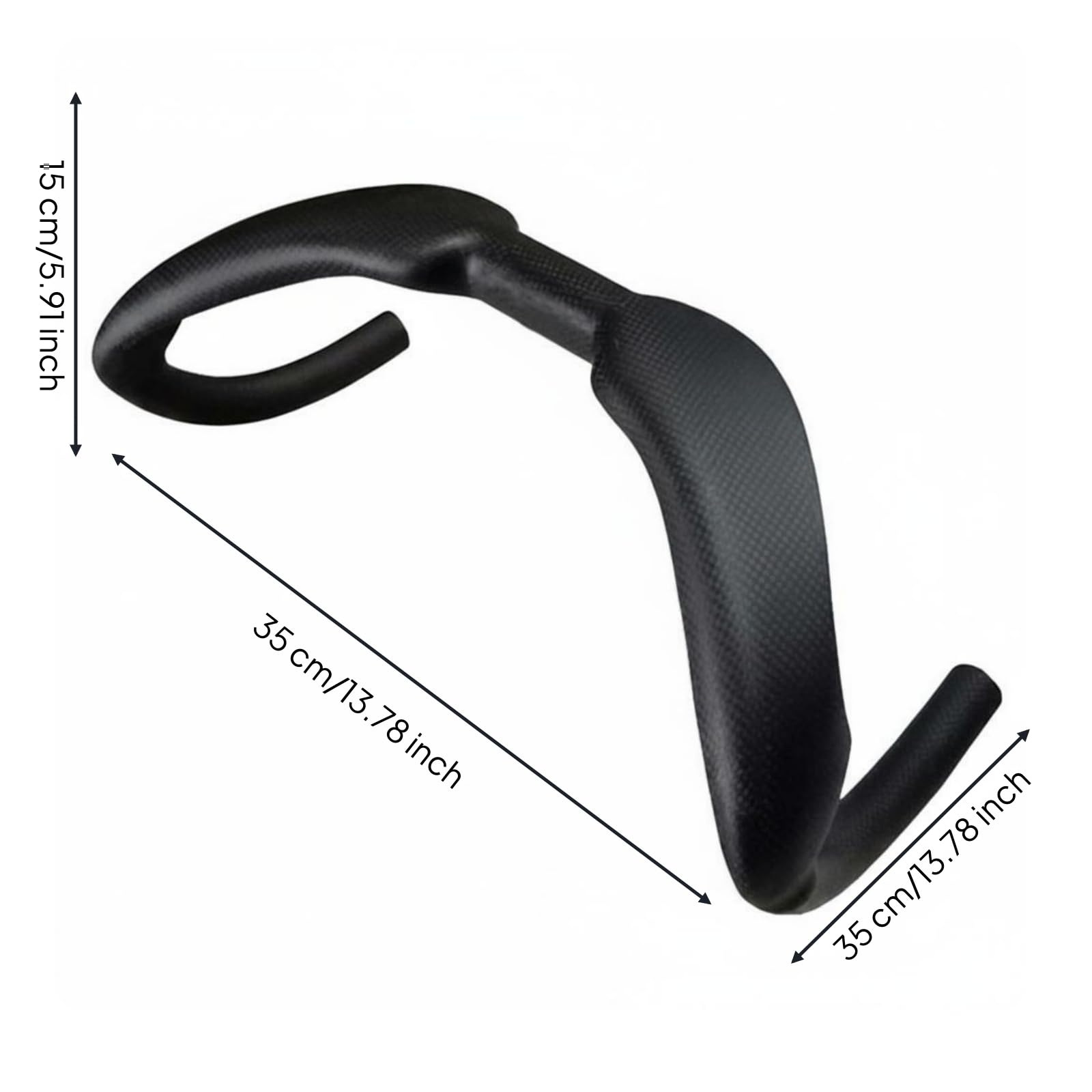 Manubrio Drop in Fibra di Carbonio Ergonomico Manubrio a Curva in Carbonio Alta Resistenza Drop Bar per Competizione, Pista, 350mm, 3K Opaco