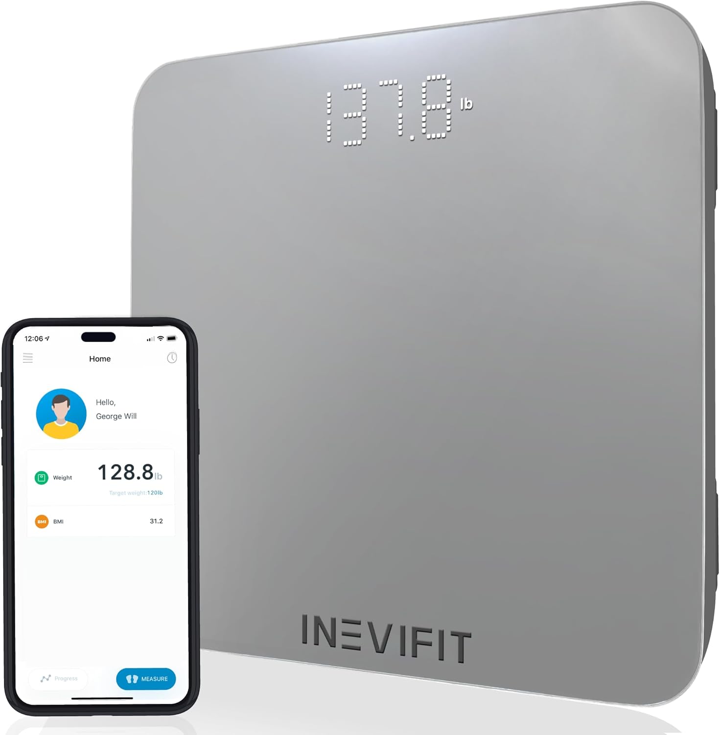 Smart Bathroom Scale, Highly Accurate Bluetooth Digital Bathroom