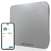 Vista 1 de INEVIFIT Báscula de baño inteligente, báscula digital Bluetooth de alta precisión para baño, mide con precisión el peso y el IMC para usuarios