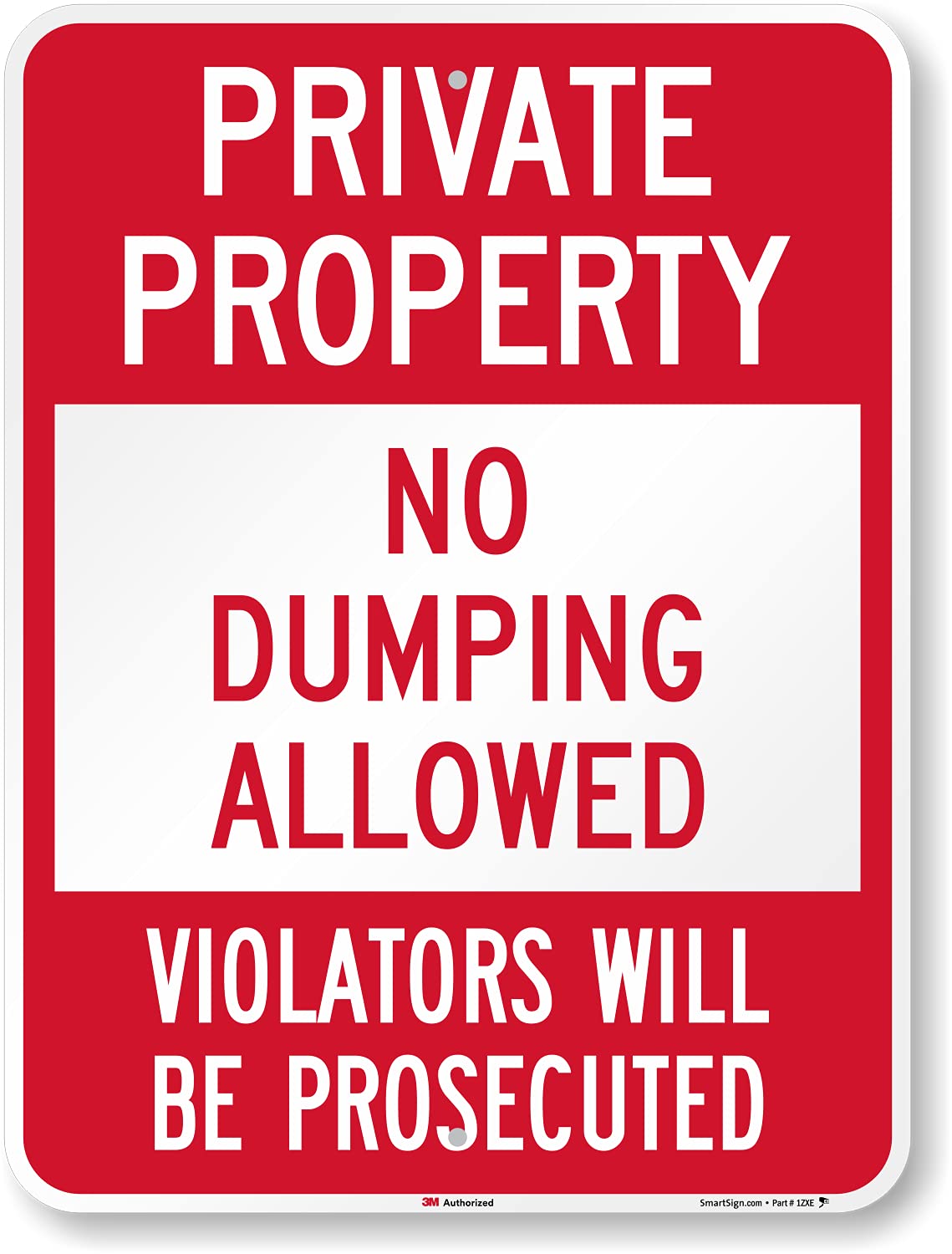 SmartSign Warning Sign - "Place Garbage Inside Dumpster" Metal Sign, 24x18 Inches, Red/White, Rustproof Aluminum For Outdoor Use