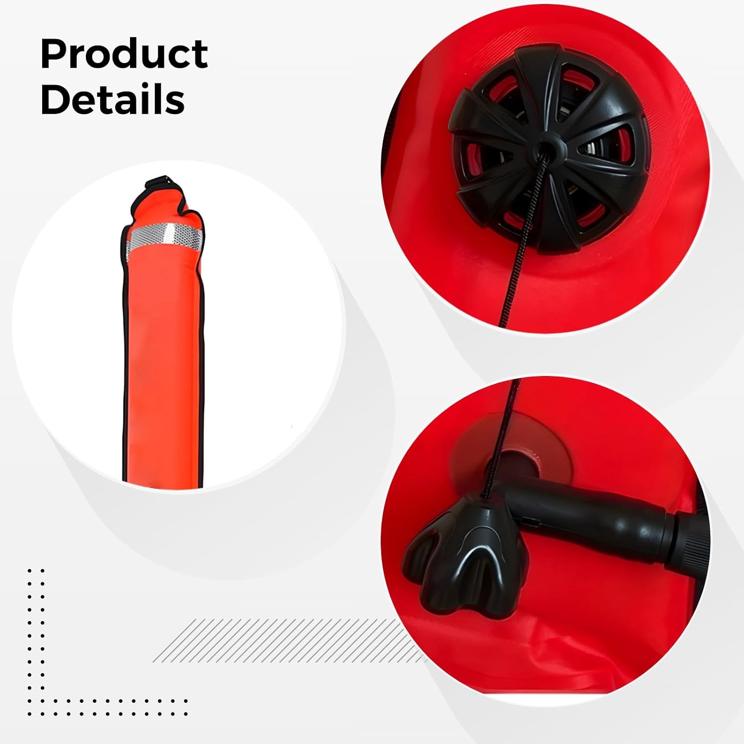 Dive SMB 6 Ft X 7 in Marker Buoy, Reflective Strips and Easy-Inflate Valve, Bright Orange Design for Scuba Diving Safety