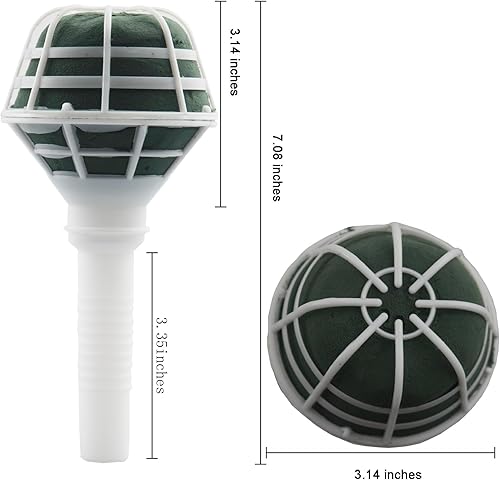 Vista 10 de Arlai Caja de 4 soportes para ramos de flores de boda para novia, soporte de espuma con mango floral, grande para novia, flores sintéticas, 4