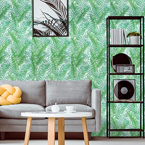 Arthome Peel And Stick Wallpaper Tropical Palm Leaves Self-Adhesive Contact Paper 17"X120" Removable Decorative Vinyl Wall Paper For Bedroom,Living Room,Cabinet Countertop,Shelf Liner,Wall Covering #TOP3
