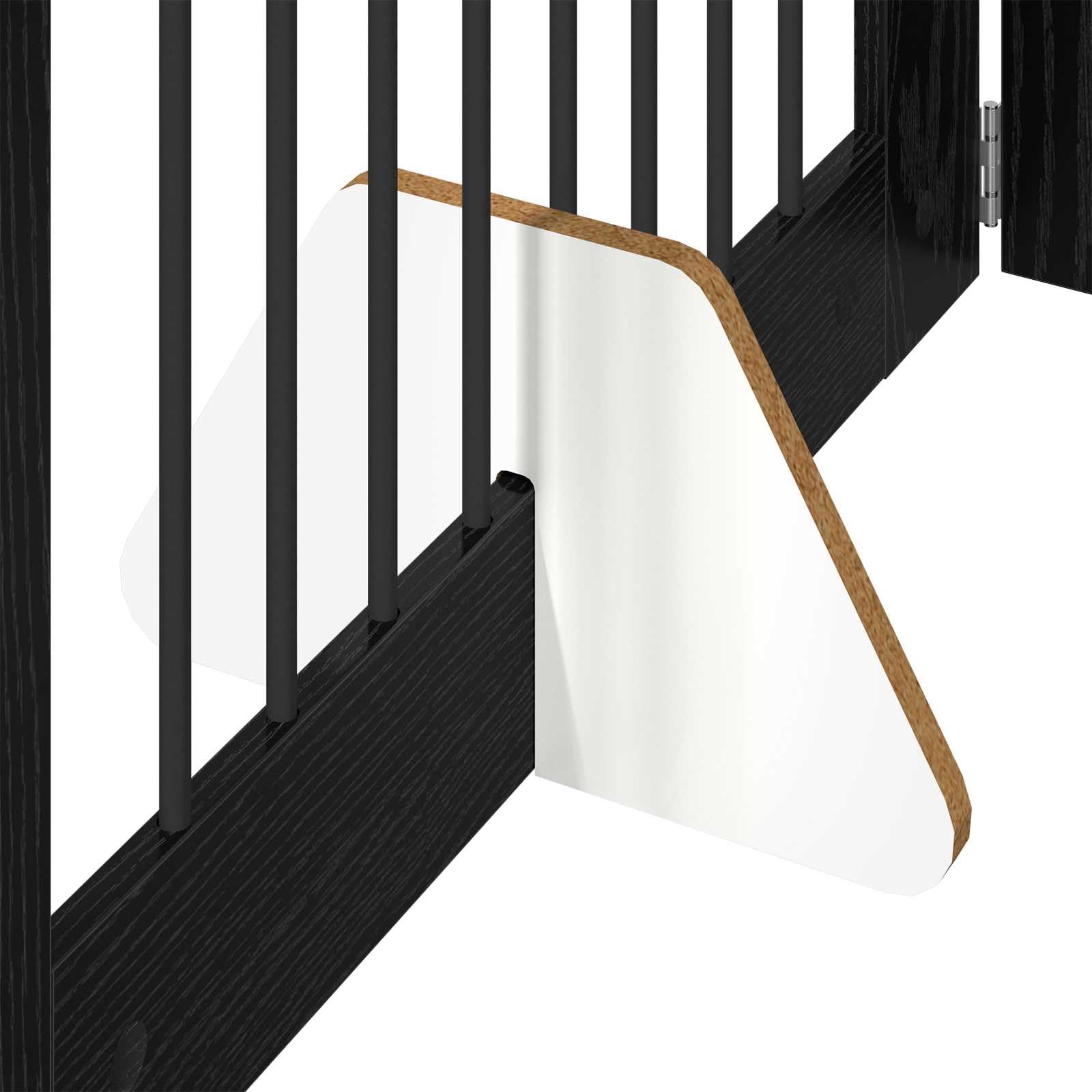 Portería para perros con soporte 6 piezas de roble negro 80 x 60 cm plegable y portátil, perrera de metal como barrera para interiores, protección y seguridad para cachorros y perros mientras