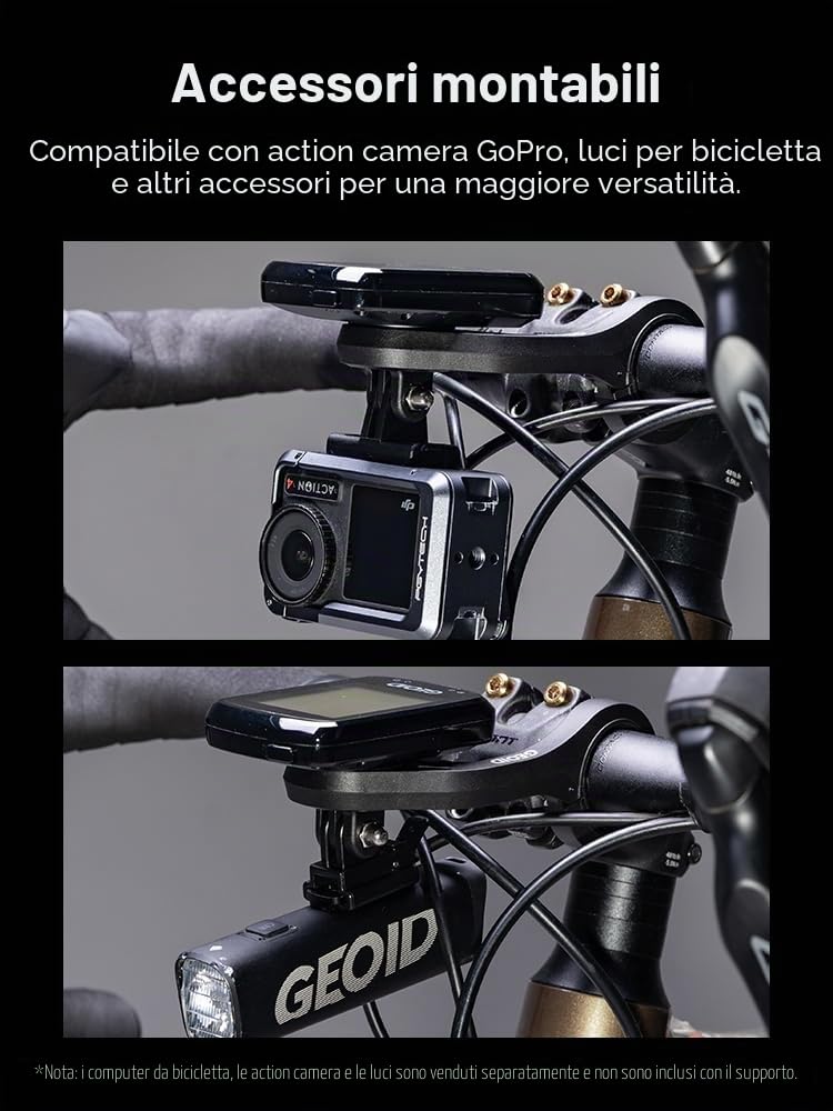GEOID Supporto Computer da Bici Montatura Anteriore Compatibile Garmin Wahoo Bryton Magene Cycplus CooSpo XOSS GoPro