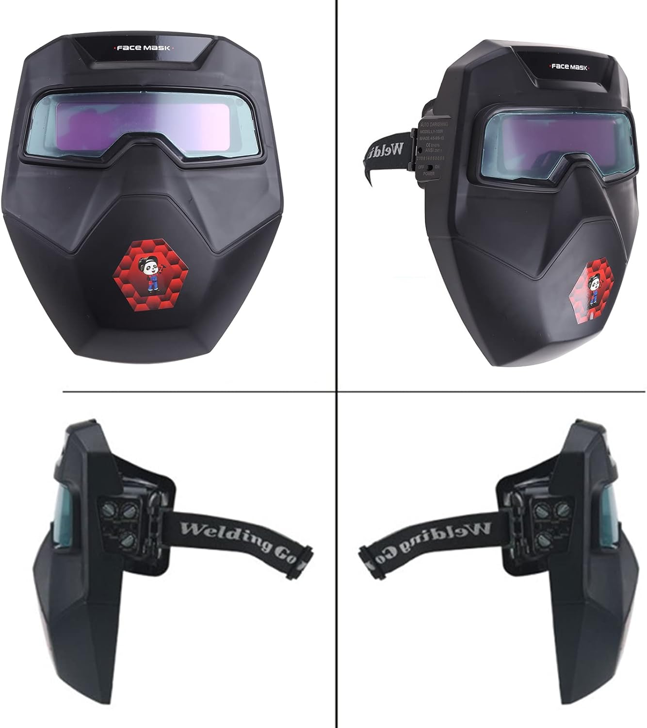 TX-R01 Auto Darkening Welding Goggles Wide Shade Automatic Variable Light Lenses Lightweight 99% Light Blocking Welding Mask Helmet Auto Darkening Lens Heavy Duty