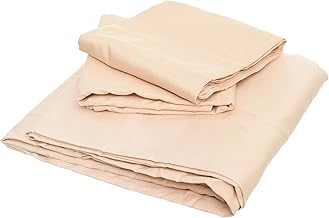 Dahab Luxury Home Julie Elastic Bedsheet and Pillowcase Set 3-Pieces, Beige