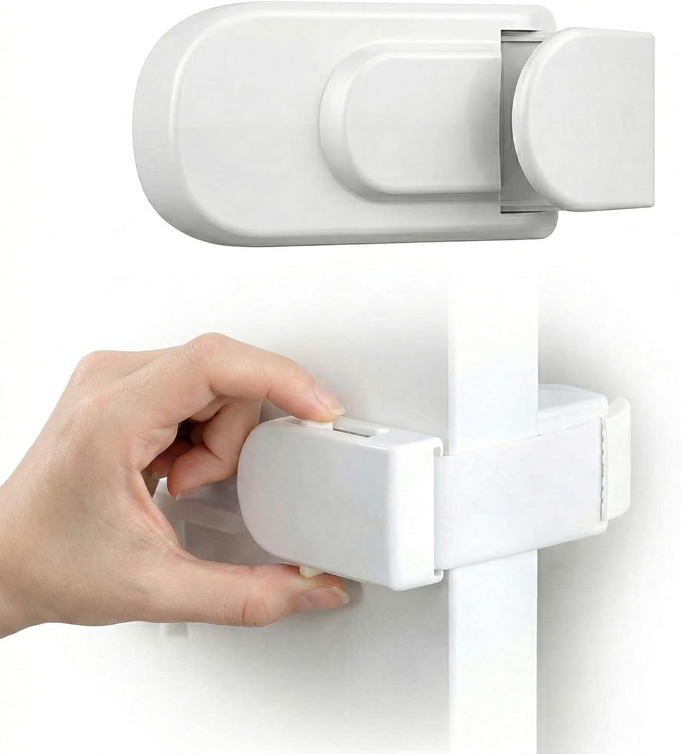 Door Lock, Trovely Child Proof Door Lock, The Snap-On DoorLock Kids Can't Reach or Defeat, No Installation Tools Required, Works with Door Knob, Lever or Handle (1PCS)