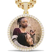 Oversized Large Custom Picture Necklace Pendant Personalized Photo Necklace Iced Out Necklce for Men