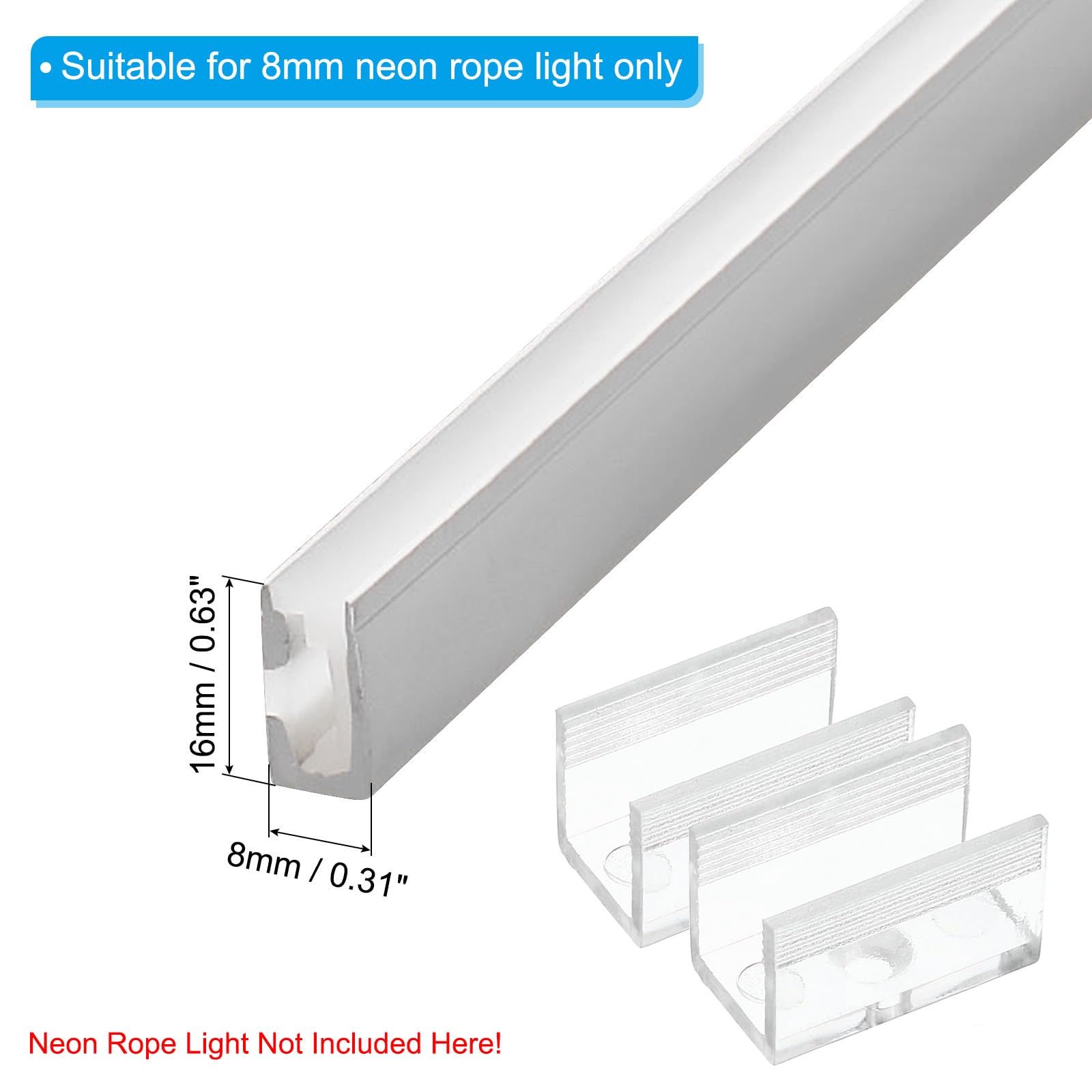 PATIKIL Clips Pour Bande Lumineuse Led, 50 Pièces Adhésives Avec Vis