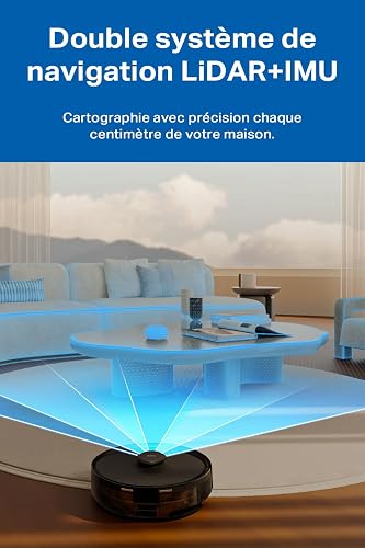 Tapo Aspirateur Robot Laveur 4 en 1 RV30Max Plus Vidage Automatique, Silencieux et Fin, Ultra puissante de 5300Pa, Navigation LiDAR, Auto-Charge Autonomie 150min, Tapis et Poils d'animaux - 6