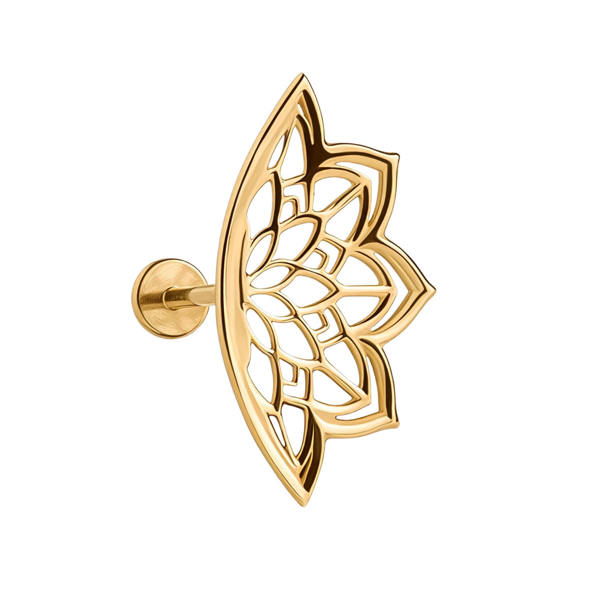 LNIEER Hypoallergenic titanium earrings for women, Boho Cartilage Helix Earring Gothic Punk Geometric Mandala Lotus Flower Hidden Helix Piercing