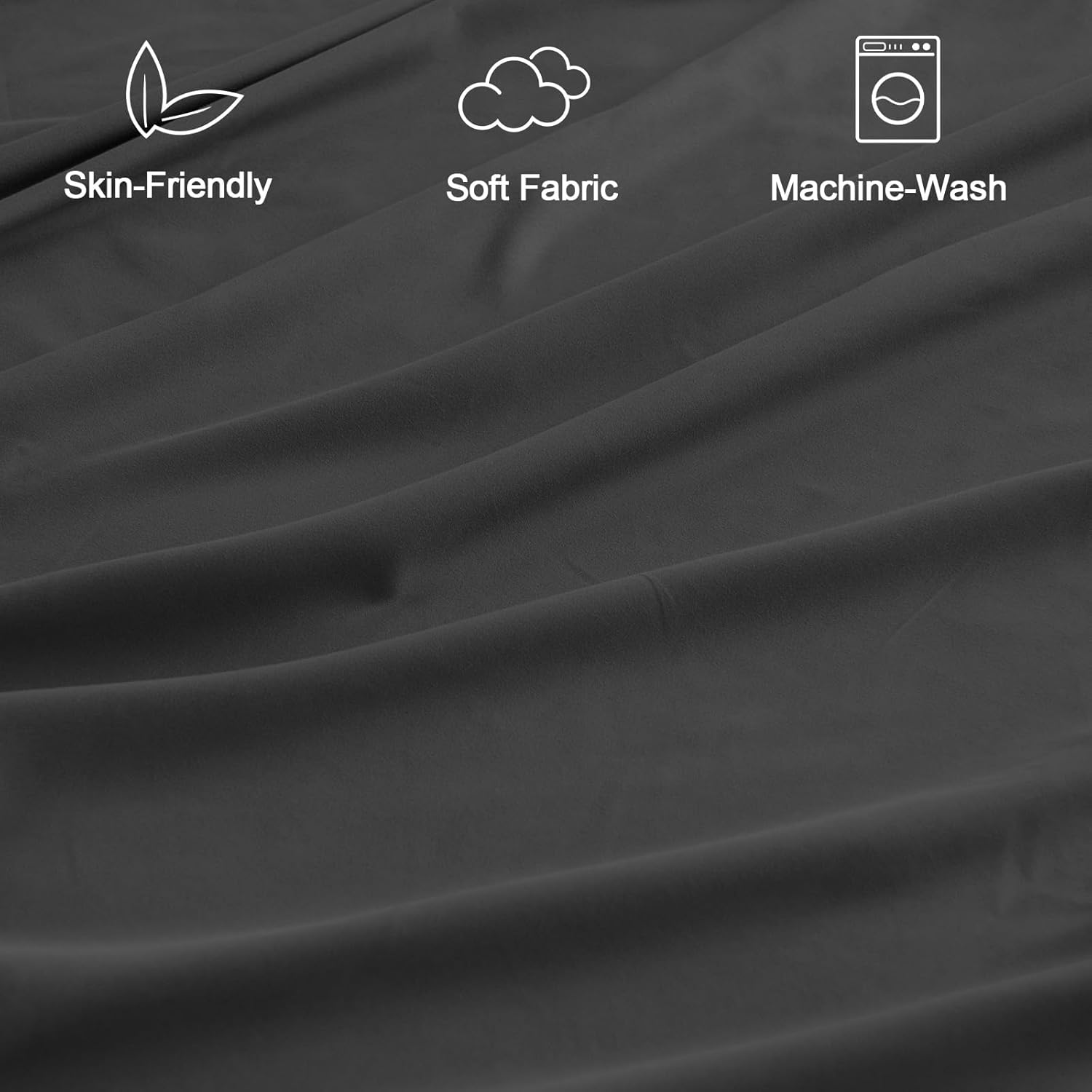 SPRINGSPIRIT Split Top King Sheets Sets for Adjustable Bed, 4 Piece Bed Sheets Set Deep Pockets, Extra Soft and Breathable Bedding Sheets, Black